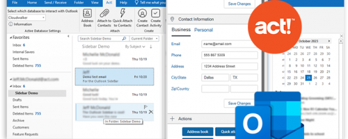 Maximisez votre productivité en travaillant directement sous Outlook, avec la Barre latérale d'Act! pour Outlook